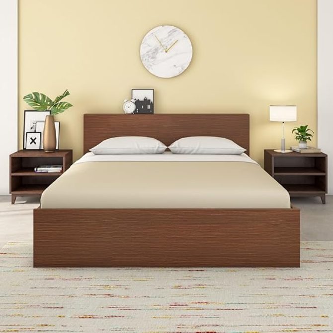 Plus Wooden King Bed with Box Storage