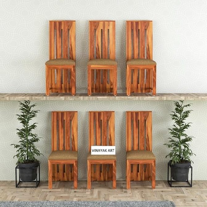 Wooden Dining Chairs Set of 6
