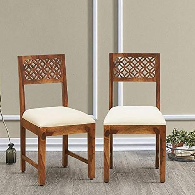 Wood CNC Dining Study Chair Set