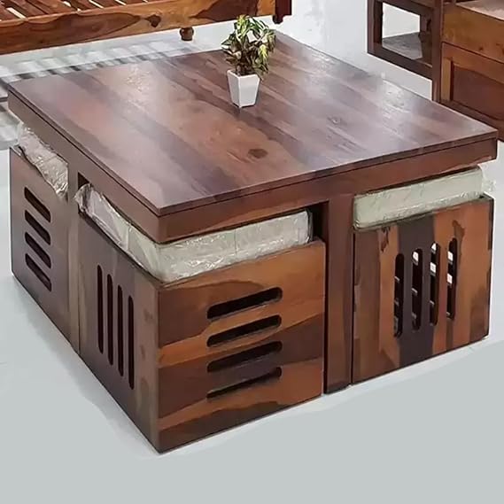 Coffee Tea Center Table with 4 Stool