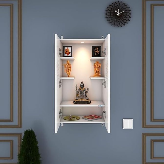 Anikaa Engineered Wood Spirit LED Light Wall