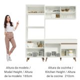 Madesa Full Modular Kitchen Complete Set with Glass Cabinets Ample Storage