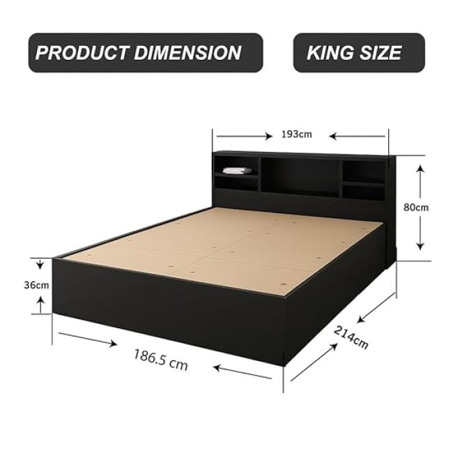 King Size Bed Engineered Wood with Box