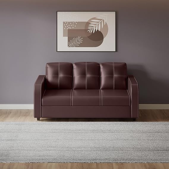 3 Seater Synthetic Leather Sofa