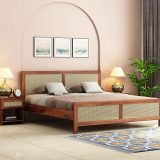 Wooden Queen Size Bed Without Storage
