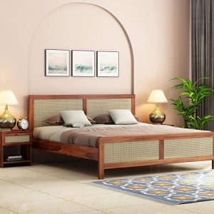 Wooden Queen Size Bed Without Storage