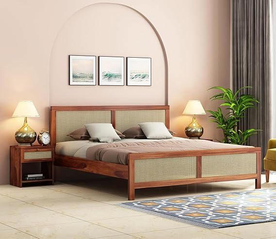 Wooden Queen Size Bed Without Storage