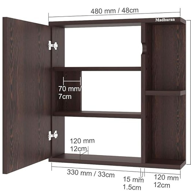 Alfred Engineered Wood Wall Mounted Cabinet Mirror