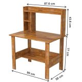 Wooden Study Table with Hutch & Bottom Storage