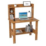 Wooden Study Table with Hutch & Bottom Storage