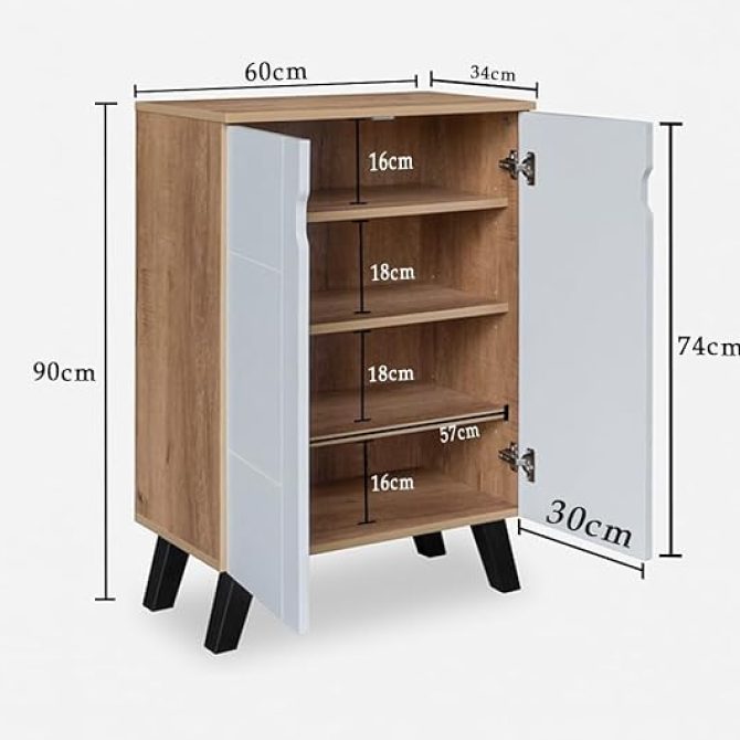 2-Door Engineered Wood Shoe Rack